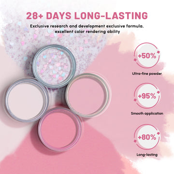 Aokitec Dip Powder Nail Kit - 4 Colors Romantic Pinky Series Set